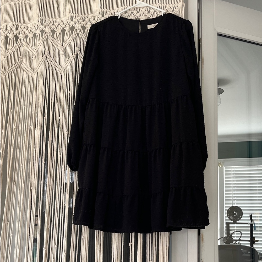 LOFT Black Textured Dress